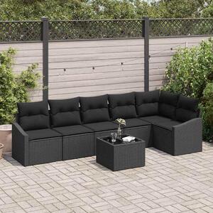 Maison Exclusive – Sedacia súprava, 7 kusov, čierna [syntetický materiál]: Polyratan