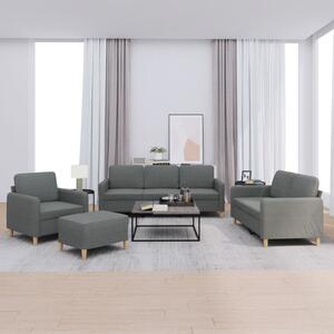 Maison Exclusive – 4-dielna sedacia súprava s vankúmi, tmavosivá látka