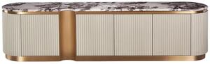 LivinHill TV stolík Stilig ST916B 200 cm mramor/krémový/zlatý