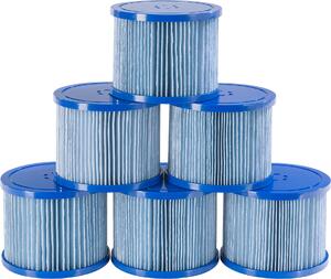 AREBOS bazénová filtrácia 6x patróna | filter pre spa a vírivky | modrá