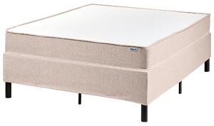 Kontinentálna posteľ bez čela béžová polyester čalúnený rám 120 x 200 cm pružinový matrac spálňa