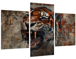 Obraz - Tiger z tehál (90x60 cm)