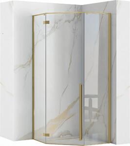 Sprchovací Kút Rea Diamond 90X90 Brush Gold + Sprchová Vanika Savoy Black