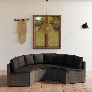 Maison Exclusive – 4-dielna záhradná sedacia súprava s vankúmi, poly ratan, sivá