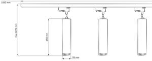 Luster na lanku do lištového systému MARIBEL 3xGU10/10W/230V + 1 m lištový systém