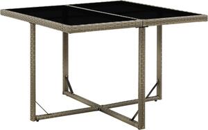 Maison Exclusive - Záhradný stôl sivý 109x107x74 cm polyratan a sklo