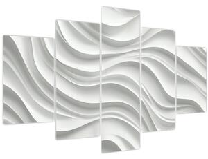 Obraz - 3D biele vlny (150x105 cm)