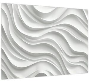 Obraz - 3D biele vlny (70x50 cm)