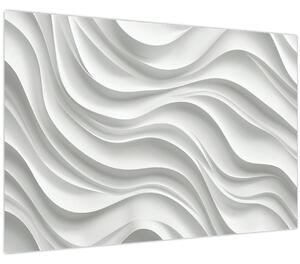 Obraz - 3D biele vlny (90x60 cm)