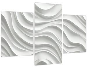 Obraz - 3D biele vlny (90x60 cm)