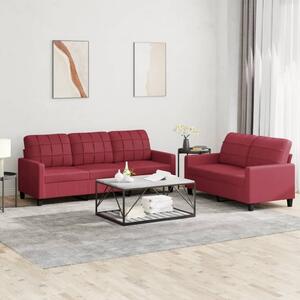 Maison Exclusive – 2-dielna sedacia súprava s vankúmi, vínovoervená umelá koa