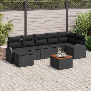 Maison Exclusive - Záhradný nábytok s úloným priestorom 8 ks ierny Poly-rattan