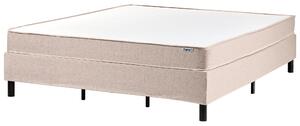 Kontinentálna posteľ bez čela béžová polyester čalúnený rám 180 x 200 cm pružinový matrac spálňa