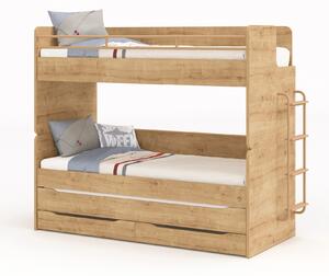 Cilek Poschodová posteľ Mocha Studio pre 3 deti 90x200 cm s úložným priestorom (rebrík)