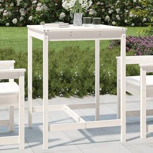 Maison Exclusive - Záhradný stôl Biely 82,5x82,5x110 cm Masívne drevo Borovica