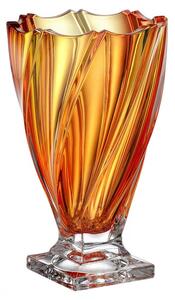 KRIŠTÁĽOVÁ VÁZA BOHEMIA PONTI FIRE GRADIENT NA NOHE 330MM