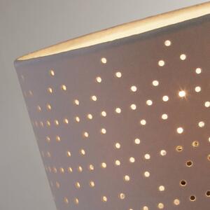 Stolová lampa Taave, sivá/čierna, textil, kov, 27 cm, E14, Hliník / sivá / zinok, Obývacia izba / jedáleň, Textil / látka / hodváb, Moderný, Stojacie svietidlo