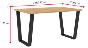 Jedálenský stôl CESAR, 185x75x67, biela