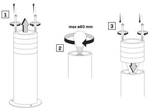 Vonkajšia lampa RINO 1xE27/12W/230V IP54 44 cm čierna