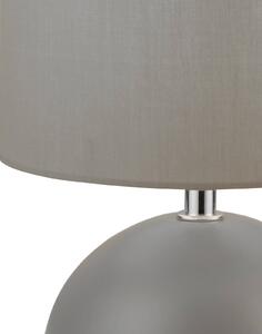 Stolová lampa Quorin, sivá, textil/oceľ, 25 cm, E14, Hliník / sivá / zinok, Obývacia izba / jedáleň, Textil / látka / hodváb, Moderný, Stojacie svietidlo