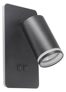 LED Nástenné bodové svietidlo PARIS 1xGU10/10W/230V + LED/6W/230V čierna