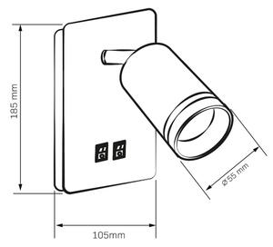 LED Nástenné bodové svietidlo PARIS 1xGU10/10W/230V + LED/6W/230V biela