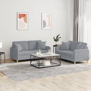 Maison Exclusive – 2-dielna sedacia súprava s vankúmi, svetlosivá látka