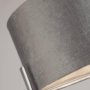 Stropné svietidlo Kyran, sivá, kov, zamat, Ø 40 cm, E27, Hliník / sivá / zinok, Obývacia izba / jedáleň, Textil / látka / hodváb, Moderný