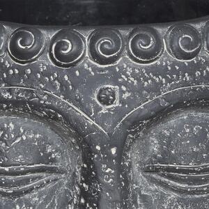 DekorStyle Cementový Buddha kvetináč antracit