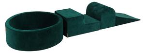 MeowBaby® bazénová zostava Velvet Dark green, 90x30 cm