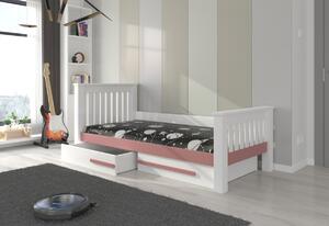 Detská posteľ ODILO, 90x190, biela/grafit