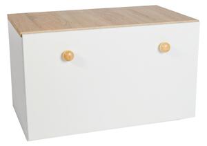 Úložný box TILMA, 70,6x41,6x41,6, biela/dub sonoma
