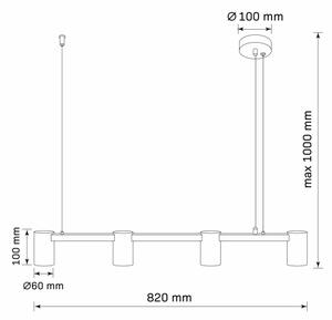 Luster na lanku MARIBEL 4xGU10/10W/230V čierna