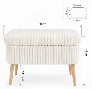 Taburet MOLIS 35x60 cm biela
