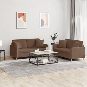 Maison Exclusive – 2-dielna sedacia súprava s vankúmi, hnedá látka