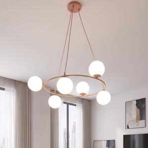 Luster na lanku AZURA 6xE14/10W/230V ružová/biela