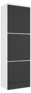 Závesná kúpeľňová skrinka LARTO, 30x110x31, biely/čierny lesk