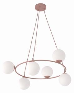 Luster na lanku AZURA 6xE14/10W/230V ružová/biela
