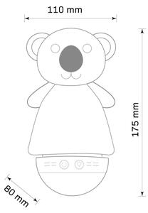 LED RGB Detská nočná lampička s melódiou 3xAAA/5V koala