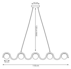 Luster na lanku SINUS 5xG9/8W/230V zelený