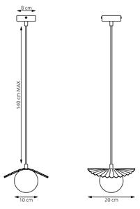 Závesný luster na lanku FLORA 1xG9/8W/230V červený