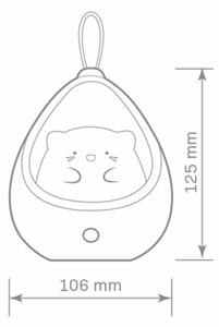 LED Detské orientačné svietidlo so senzorom KITTY LED/0,5W/5V USB modrá