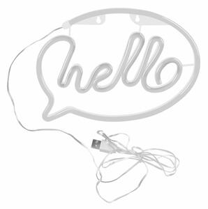 LED Neónová nástenná dekorácia HELLO LED/3W/3xAA USB ružová
