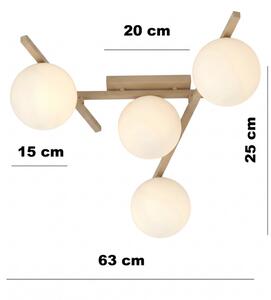 Stropné svietidlo SMART 4xE14/10W/230V béžová/biela