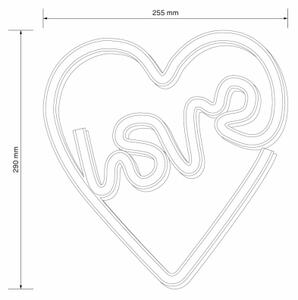 LED Neónová nástenná dekorácia LOVE LED/3W/3xAA USB ružová