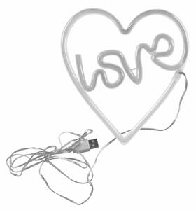 LED Neónová nástenná dekorácia LOVE LED/3W/3xAA USB ružová