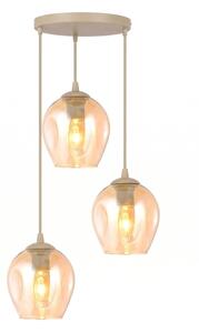 Luster na lanku ISTAR 3xE27/15W/230V pr. 40 cm béžová/dymová béžová
