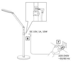 LED Stmievateľná dotyková stojacia lampa FERRARA LED/13W/230V 3000/4000/6000K biela