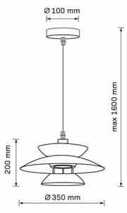 Luster na lanku BERIT 1xE27/20W/230V čierna