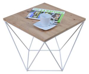 Konferenčný stolík DAMA, 50x45x50, biela/dub artisan